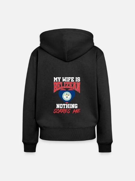 Belize Flagge Belizer - Frauen Premium Bio Zip Hoodie - Schwarz