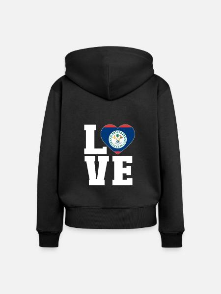 Belize Flagge Belizer - Frauen Premium Bio Zip Hoodie - Schwarz