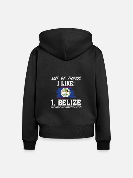 Belize Flagge Belizer - Frauen Premium Bio Zip Hoodie - Schwarz