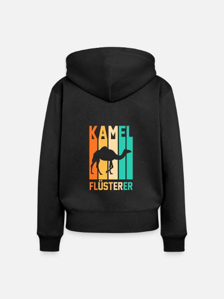 Kamel - Frauen Premium Bio Zip Hoodie - Schwarz