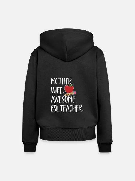Lehrkraft Englisch Zweitsprache Fremdsprache - Frauen Premium Bio Zip Hoodie - Schwarz
