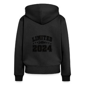 Édition limitée 2024 - Sweat à capuche zippé Premium bio Femme - noir - Dos - Julia (174cm)