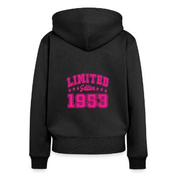 Édition limitée 1953 - Sweat à capuche zippé Premium bio Femme - noir - Dos - Julia (174cm)