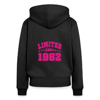 Édition limitée 1962 - Sweat à capuche zippé Premium bio Femme - noir - Dos - Julia (174cm)