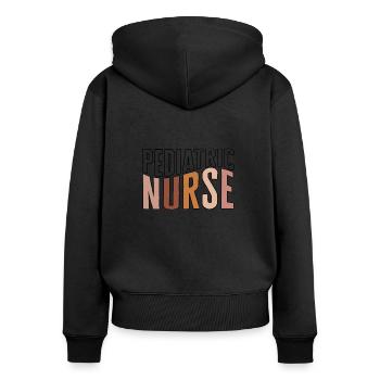 Pediatric Occupational Therapist Shirt, Pediatric - Women's Premium Organic Zip Hoodie - black - Back - Julia (174cm)