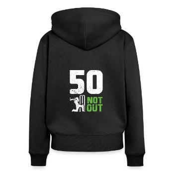 Lustiges Kricket Spruch Vintage Cricket Spiel - Frauen Premium Bio Zip Hoodie - Schwarz - Hinten - Julia (174cm)