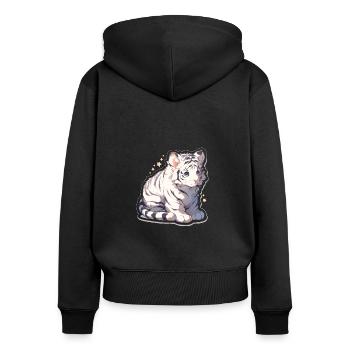 Tiger Wildcat Tiger Baby Baby Tiger Africa - Sweat à capuche zippé Premium bio Femme - noir - Dos - Julia (174cm)