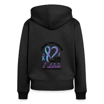 Guerriers du Mois de la prévention du suicide pour - Sweat à capuche zippé Premium bio Femme - noir - Dos - Julia (174cm)