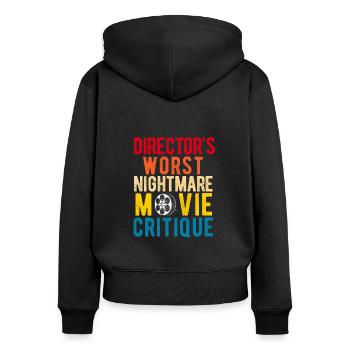 Filmkritiker, Kino, Filmfan, Liebhaber, lustiger Rezensent - Frauen Premium Bio Zip Hoodie - Schwarz - Hinten - Julia (174cm)
