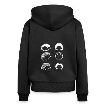 Hedgehog - Women's Premium Organic Zip Hoodie - black - Back - Julia (174cm)
