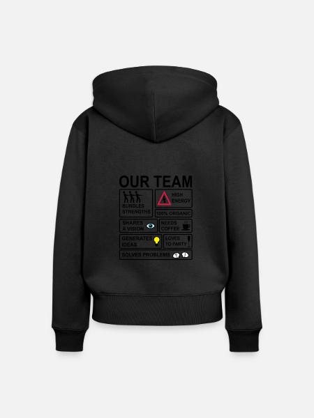 Team - Frauen Premium Bio Zip Hoodie - Schwarz