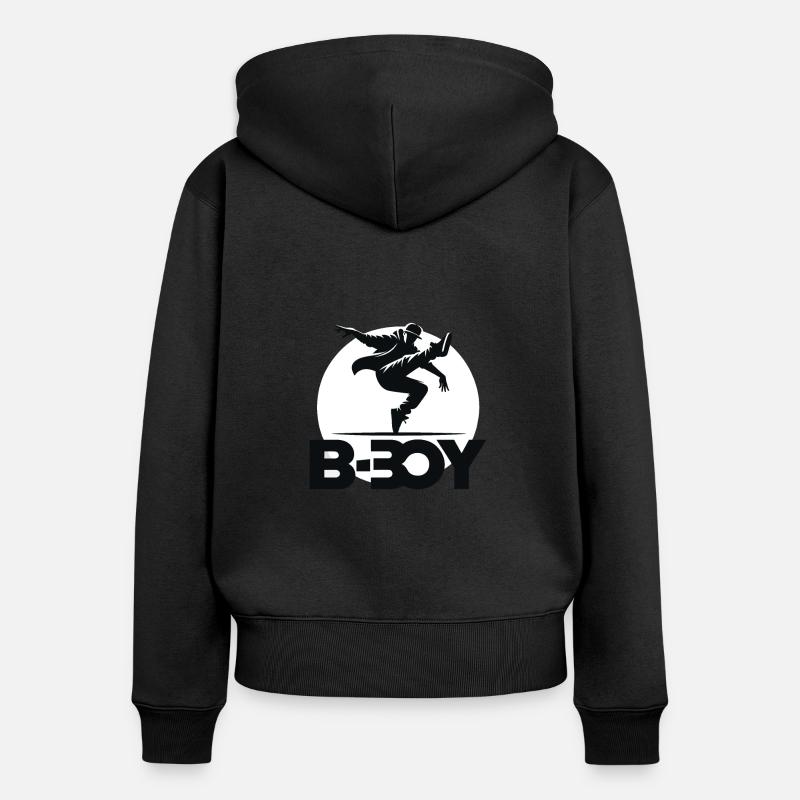 Breakdance Breakdancer Breakdance Enfants - Sweat à capuche zippé Premium bio Femme - noir