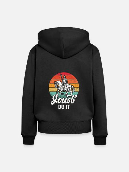 Ritter Mittelalterliche Renaissance-Ritterrüstung - Frauen Premium Bio Zip Hoodie - Schwarz