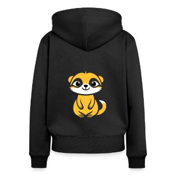 Humour petit suricate - Sweat à capuche zippé Premium bio Femme - noir - Dos - Julia (174cm)