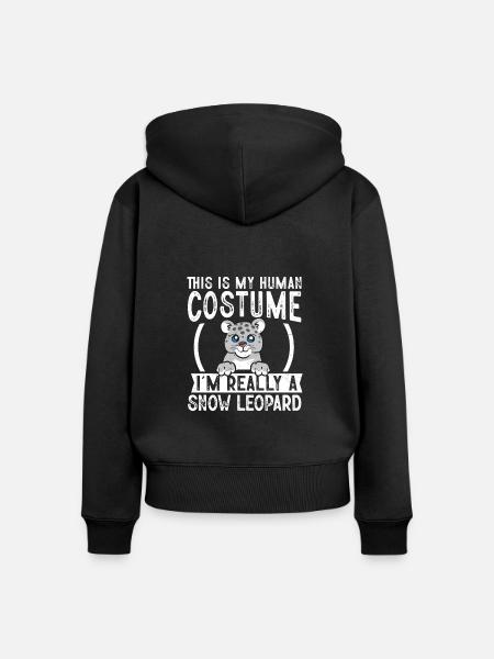 Schneeleopard - Frauen Premium Bio Zip Hoodie - Schwarz