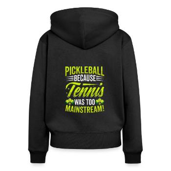 Pickleball Because Tennis Was Too Mainstream - Frauen Premium Bio Zip Hoodie - Schwarz - Hinten - Julia (174cm)