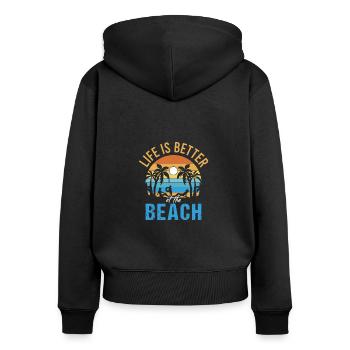 Holliday Party Travel Vintage Urlaub Souvenir - Frauen Premium Bio Zip Hoodie - Schwarz - Hinten - Julia (174cm)
