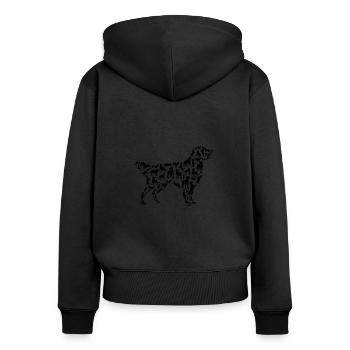Golden Retriever Hund Golden Retriever Silhouette - Frauen Premium Bio Zip Hoodie - Schwarz - Hinten - Julia (174cm)