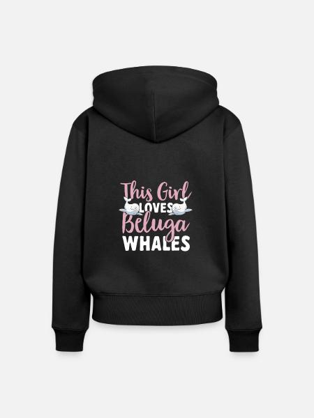 Weißwal Beluga Wal - Frauen Premium Bio Zip Hoodie - Schwarz