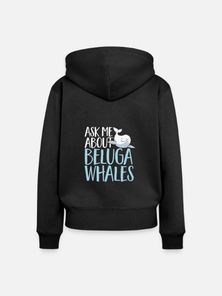 Weißwal Beluga Wal - Frauen Premium Bio Zip Hoodie - Schwarz