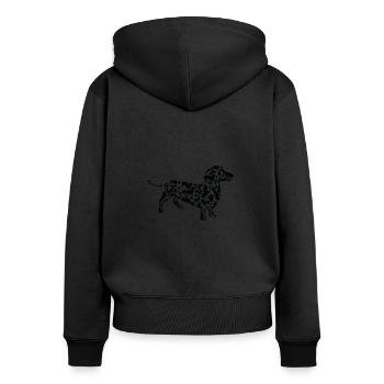 Dackel Hund Dackel Mama Dackel Papa - Frauen Premium Bio Zip Hoodie - Schwarz - Hinten - Julia (174cm)