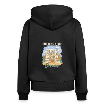 Architektur Architekt Vintage Architectural Spruch - Frauen Premium Bio Zip Hoodie - Schwarz - Hinten - Julia (174cm)