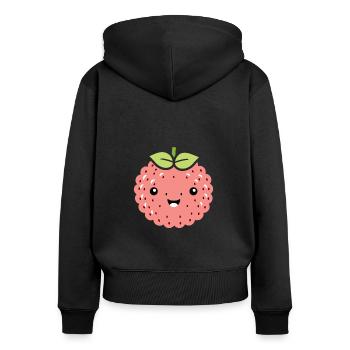 Fruit Humour little lychee - Women's Premium Organic Zip Hoodie - black - Back - Julia (174cm)