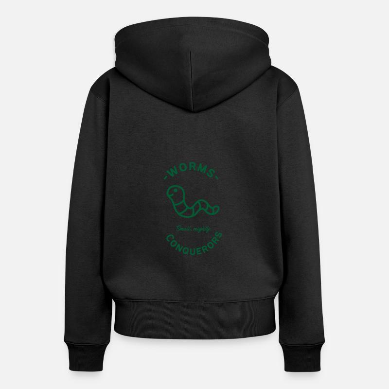 Petits conquérants puissants - Sweat à capuche zippé Premium bio Femme - noir
