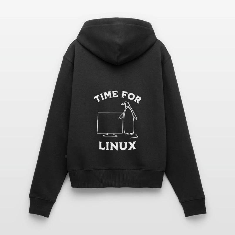 Time for Linux and Open Source Software Women's Premium Organic Zip Hoodie
