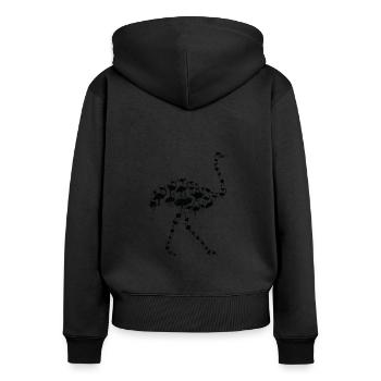 Autruche Faune Afrique Autruche Silhouette - Sweat à capuche zippé Premium bio Femme - noir - Dos - Julia (174cm)