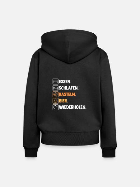 Bier Bastler Basteln - Frauen Premium Bio Zip Hoodie - Schwarz