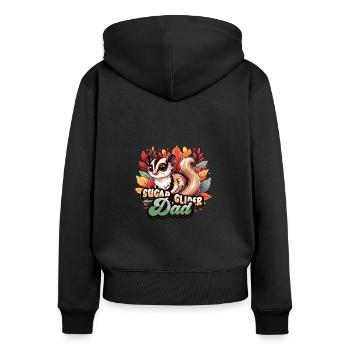 Australische Sugar Glider Kurzkopfgleitbeutler - Frauen Premium Bio Zip Hoodie - Schwarz - Hinten - Julia (174cm)