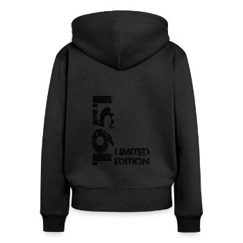 Édition limitée 1951 - Sweat à capuche zippé Premium bio Femme - noir - Dos - Julia (174cm)