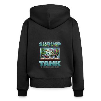 Garnelen Züchter Garnelen Aquarium - Frauen Premium Bio Zip Hoodie - Schwarz - Hinten - Julia (174cm)