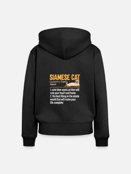 Siamkatze - Frauen Premium Bio Zip Hoodie - Schwarz