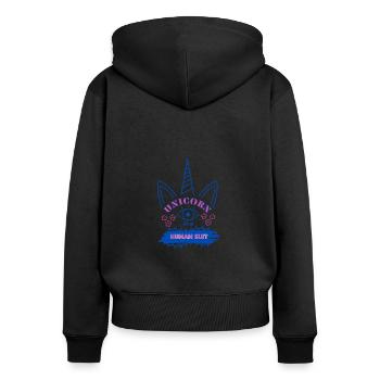 Unicorn in a Human Suit - Women's Premium Organic Zip Hoodie - black - Back - Julia (174cm)