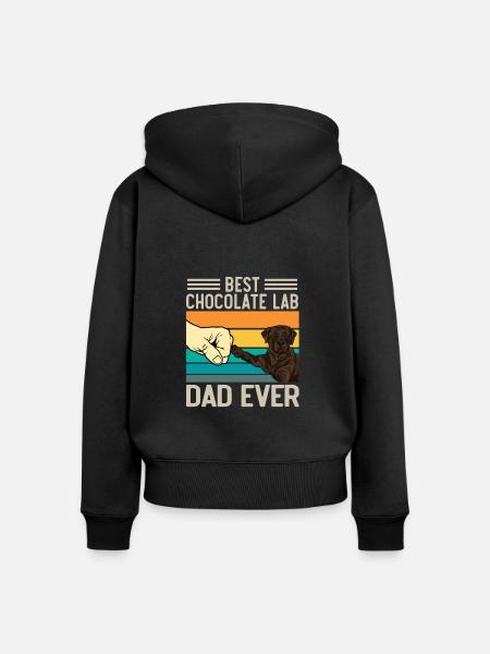 Chocolate Labrador Retriever Hund - Frauen Premium Bio Zip Hoodie - Schwarz