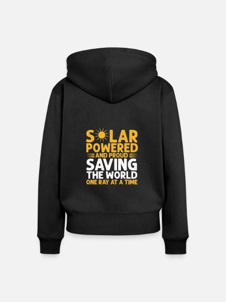 Solarmodul Solarenergie Solarstrom - Frauen Premium Bio Zip Hoodie - Schwarz