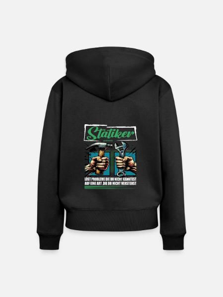 Statiker Beruf mit lustigen Spruch - Frauen Premium Bio Zip Hoodie - Schwarz
