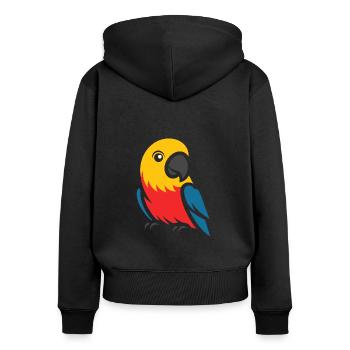Humor little parrot - Women's Premium Organic Zip Hoodie - black - Back - Julia (174cm)