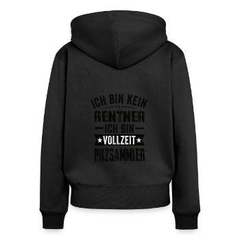 Ich Bin Kein Rentner Ich Bin Vollzeit Pilzsammler - Frauen Premium Bio Zip Hoodie - Schwarz - Hinten - Julia (174cm)