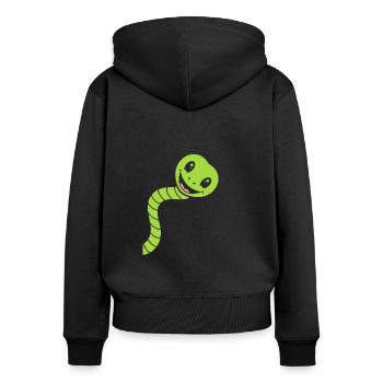 Little Snake Humor - Women's Premium Organic Zip Hoodie - black - Back - Julia (174cm)