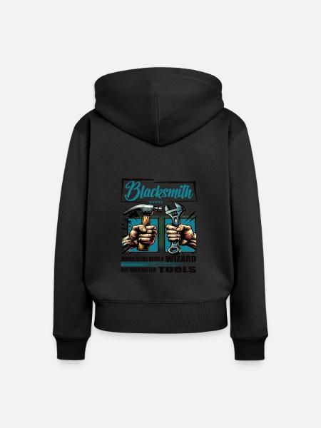 Blacksmith Beruf Spruch Arbeiter - Frauen Premium Bio Zip Hoodie - Schwarz