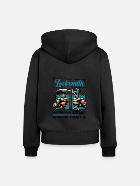 Locksmith Beruf Spruch Arbeiter - Frauen Premium Bio Zip Hoodie - Schwarz
