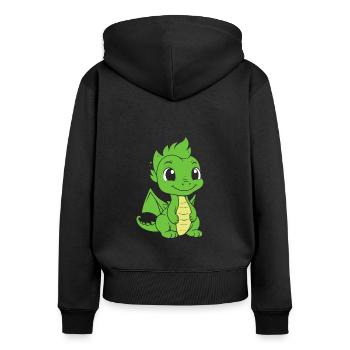 Baby Dragon - Women's Premium Organic Zip Hoodie - black - Back - Julia (174cm)