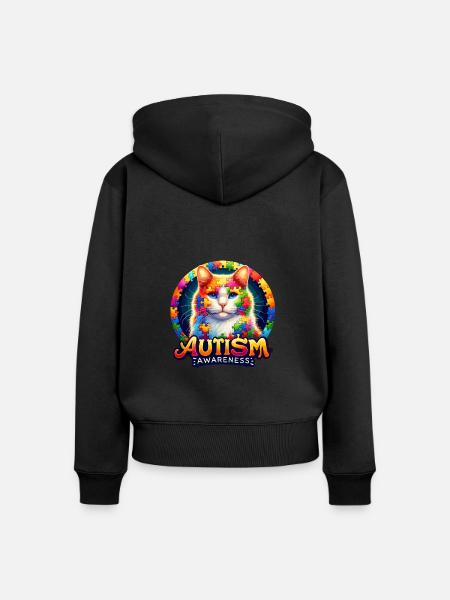 Autism Awareness puzzles piece - Frauen Premium Bio Zip Hoodie - Schwarz