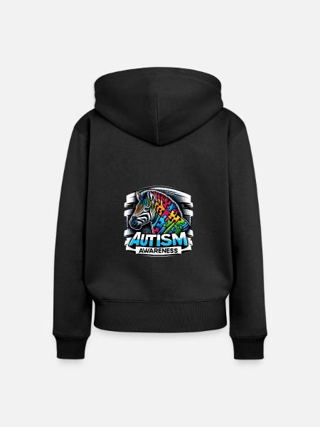 Autism Awareness puzzles piece - Frauen Premium Bio Zip Hoodie - Schwarz