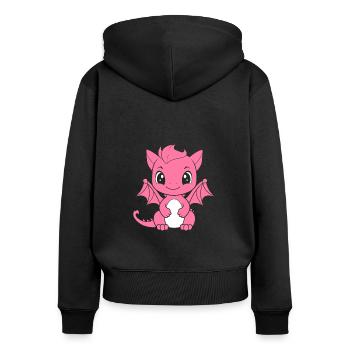 Baby Dragon - Women's Premium Organic Zip Hoodie - black - Back - Julia (174cm)