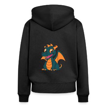 Baby Dragon - Women's Premium Organic Zip Hoodie - black - Back - Julia (174cm)