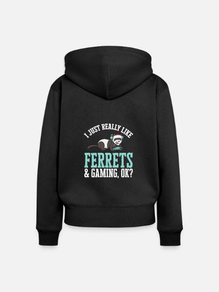 Frettchen Besitzer Frettchen - Frauen Premium Bio Zip Hoodie - Schwarz